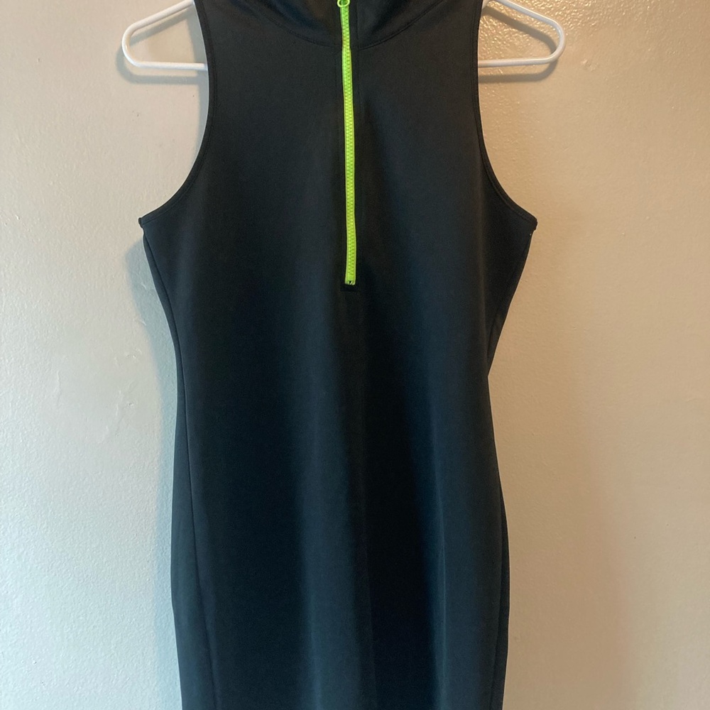 Wild Fable Ebony Dress with Neon Green Zipper